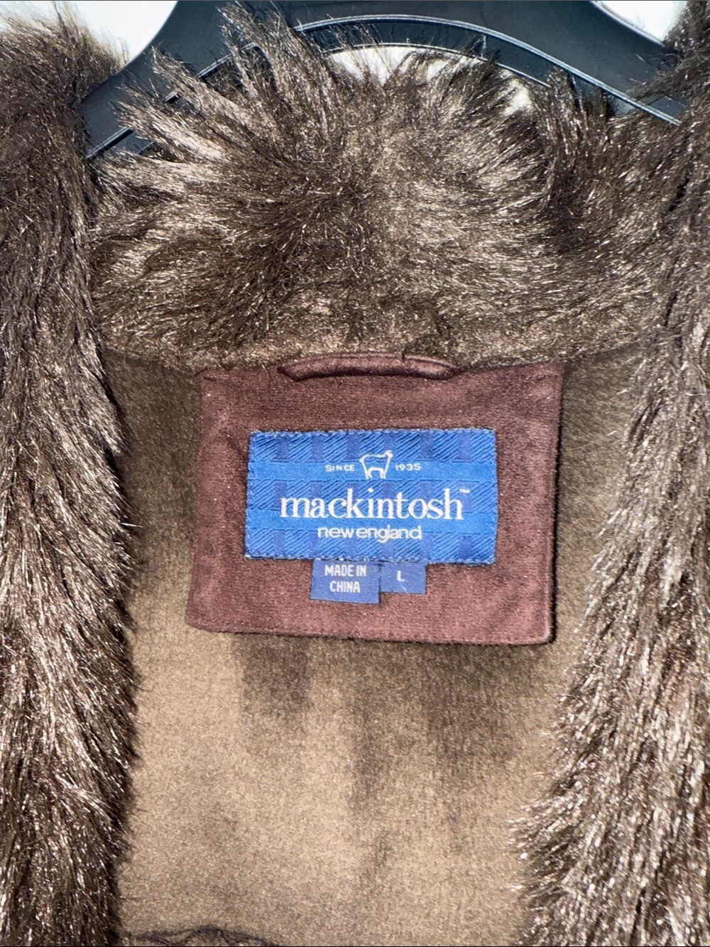 Brown Shearling Fur-Trim Coat/Jacket - Picture 3 of 7